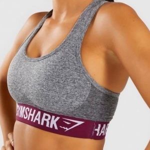 Gymshark Flex Sports Bra (M) Charcoal/Deep Plum